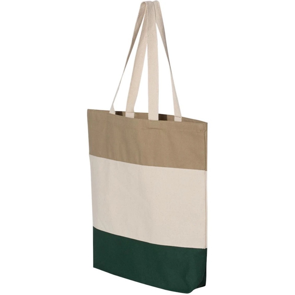 NWOT Cotton Canvas Tricolor Shopping Tote - Picture 2 of 2